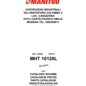 Manitou Mht10120L 2011 Parts Manual