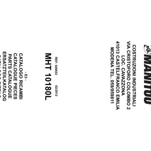 Manitou Mht10180L E3 2012 Parts Manual