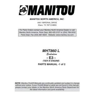 Manitou Mht860L Parts Manual