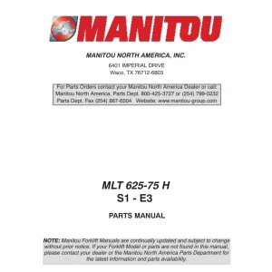 Manitou Mlt625 75 Parts Manual