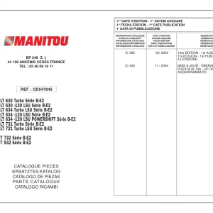 Manitou Mlt630 Mlt634 Mlt731 Mt732 Mt932 2003 Parts Manual