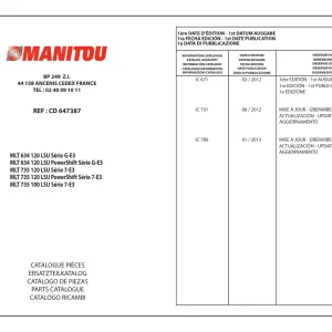 Manitou Mlt634 735 Parts Manual