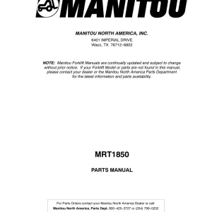 Manitou Mrt1850 Parts Manual