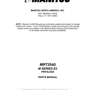 Manitou Mrt2540 M E3 Privilege Parts Manual