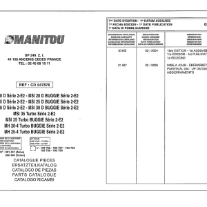 Manitou Msi 20D 25D 30D 35 20 4 25 4 Turbo 2004 Parts Manual