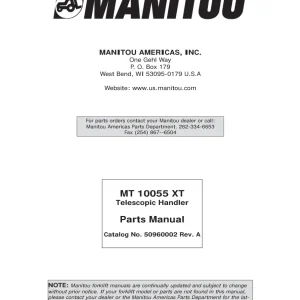 Manitou Mt10055 Parts Manual