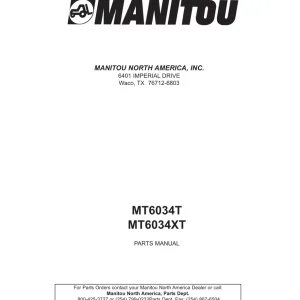 Manitou Mt6034T 6034Xt Parts Manual