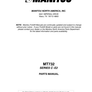 Manitou Mt732 Parts Manual