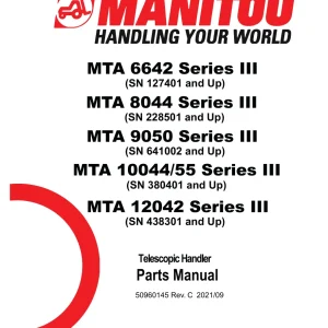 Manitou Mta6642 8044 9050 10044 10055 12042 Iii 2021 Parts Manual