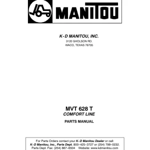 Manitou Mvt628T Comfort Parts Manual