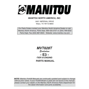 Manitou Mvt628T E3 Iii Parts Manual