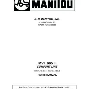 Manitou Mvt665 Parts Manual