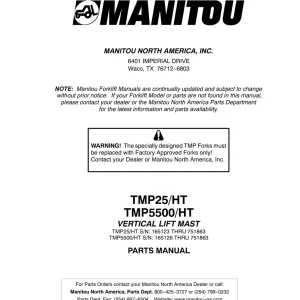 Manitou Tmp25 Tmp5500 Ht Vertical Parts Manual