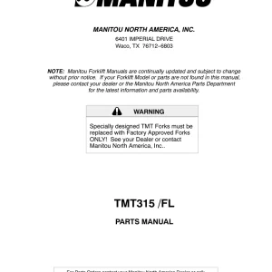 Manitou Tmt315 Fl Parts Manual