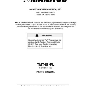 Manitou Tmt45 Fl 1 E2 Parts Manual
