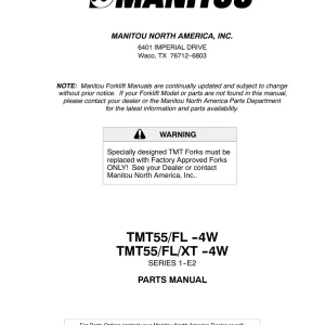 Manitou Tmt55 Fl Xt 4W 1 E2 Parts Manual