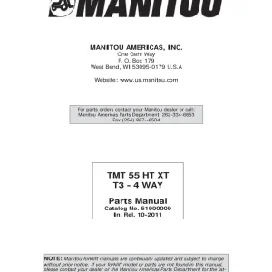 Manitou Tmt55 Ht Xt T3 4 Way 2011 Parts Manual