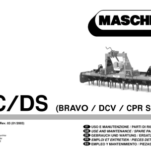 Maschio Dc Ds Bravo Dcv Cpr Parts Manual