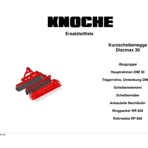 Maschio Discmax 30 Disc Parts Manual