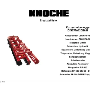 Maschio Discmax H Disc Parts Manual