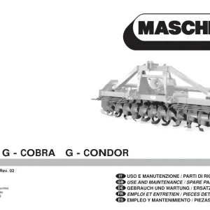 Maschio G Cobra Condor 2000 Parts Manual