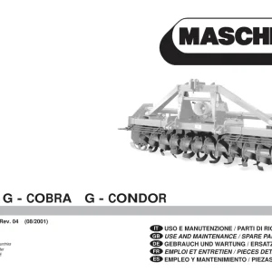 Maschio G Cobra Condor 2001 Parts Manual
