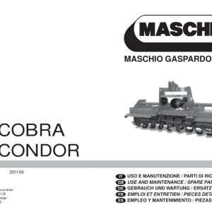 Maschio Sc Cobra Sc Condor Parts Manual
