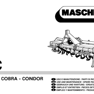 Maschio Sc Cobra Condor 1998 Parts Manual