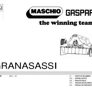 Maschio Sgranasassi Mower Parts Manual