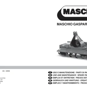 Maschio W 2009 Parts Manual