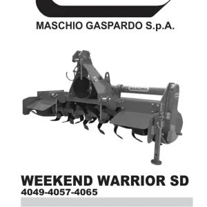 Maschio Warrior Sd 2020 Parts Manual