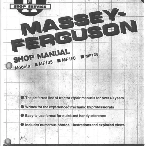 Massey Ferguson Mf135 Mf150 Mf165 Shop Service Manual