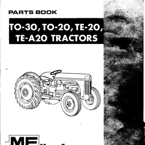 Massey Ferguson To30 To20 Te20 Te A20 Parts Manual