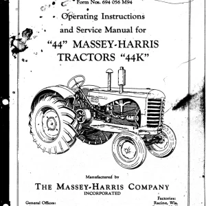 Massey Ferguson Massey Harris 44K Service Manual