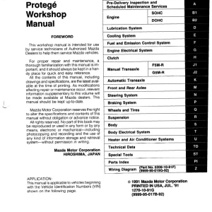Mazda 323 Protege 1992 1992 Service Manual