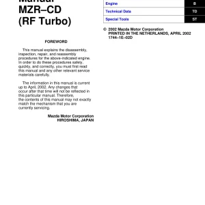 Mazda 6 Mzr Cd Rf Service Manual