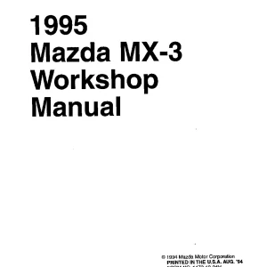 Mazda Mx3 1995 1995 Service Manual