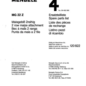 Mengele 4Mg 22Z Parts Manual