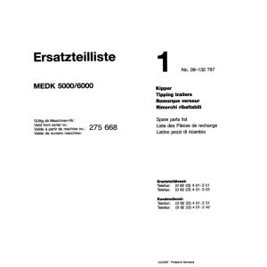 Mengele Medk 5000 6000 Parts Manual