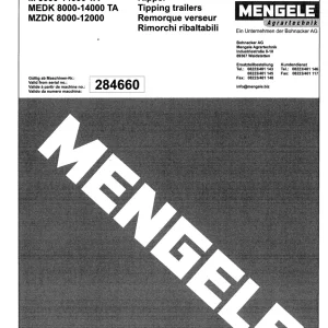 Mengele Mzdk 8000 12000 Parts Manual