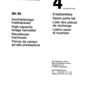 Mengele Sh20 Parts Manual