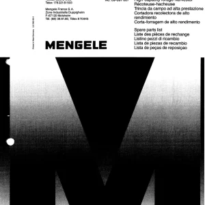Mengele Sh25 1990 1990 Parts Manual