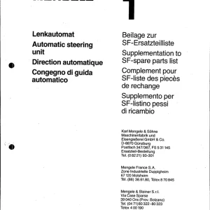 Mengele Steering Unit Parts Manual
