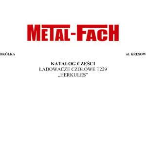 Metal-Fach Metal Fach T229 Parts Manual
