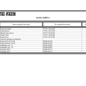 Metal-Fach Metal Fach T710 Parts Manual