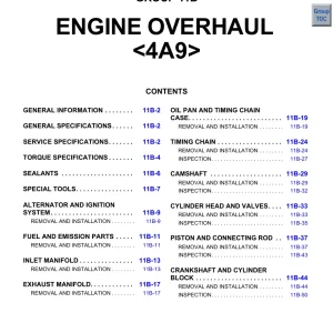 Mitsubishi 4A9 Service Manual