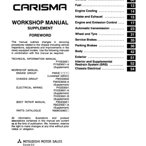 Mitsubishi Carisma 1998 1998 Service Manual