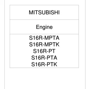 Mitsubishi S16R Mpta Mptk Pt Pta Ptk 2008 Parts Manual