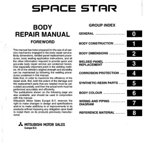 Mitsubishi Space Star 1998 1998 Service Manual