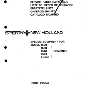 New Holland 1520 1530 1540 1545 S1550 Parts Manual